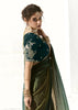 Hunter Green Designer Organza Tissue Silk Saree