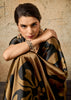 Cinnamon Brown Printed Satin Silk Saree
