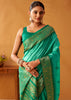 Mint Green Woven Banarasi Cotton Silk Saree