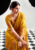Golden Yellow Woven Tissue Silk Saree