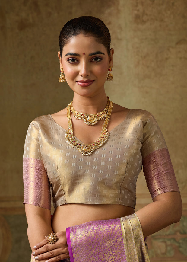Silver Shine Woven Kanjivaram Silk Saree