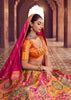 Pink Yellow Banarasi Silk Embroidered Lehenga
