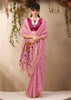 Dusky Pink Woven Cotton Silk Saree
