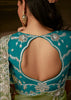Sage Green Embroidered Designer Organza Saree
