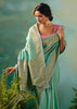 Sea Green Woven Embroidered Banarasi Silk Saree