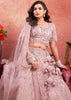 Blushing Pink Net Embroidered Bridal Lehenga