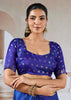 Royal Blue Banarasi Satin Silk Saree