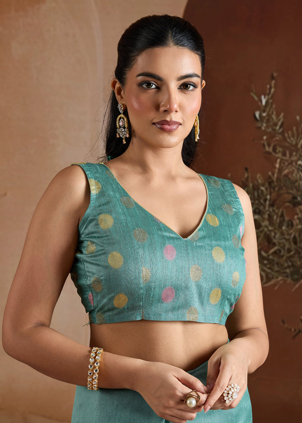 Radiance Blue Woven Banarasi Silk Saree