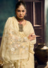 Cream White Woven Munga Cotton Silk Saree