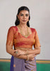 Dusky Purple Woven Silk Saree With Contrast Blouse