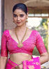 White And Pink Woven Banarasi Silk Saree