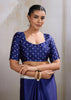 True Blue Printed Satin Silk Saree
