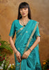 Azure Blue Woven Banarasi Silk Saree