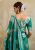 Teal Green Woven Banarasi Silk Saree