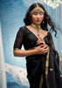 Pirate Black Woven Cotton Silk Saree