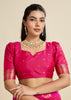 Delight Pink Woven Bronze Zari Paithani Silk Saree
