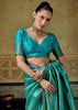 Teal Green Woven Banarasi Silk Saree