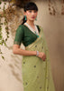 Pista Green Woven Cotton Silk Saree