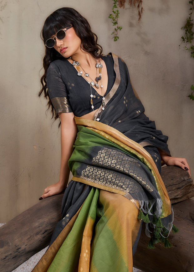 Multicolor Woven Cotton Silk Saree