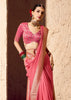 Blush Pink Woven Crepe Georgette Saree