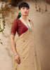 Sand Beige Woven Cotton Silk Saree