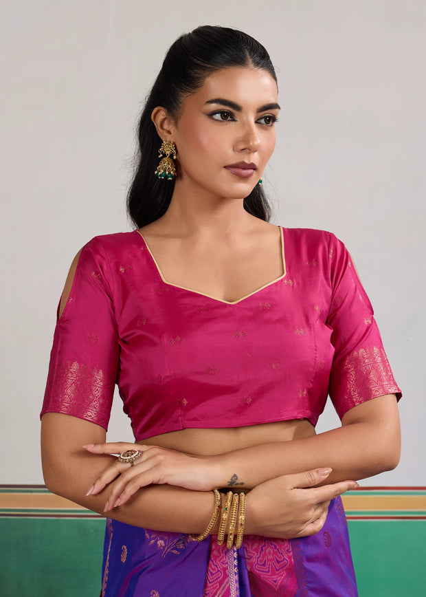 Deep Purple Banarasi Silk Saree
