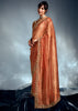 Apricot Orange Designer Silk Saree
