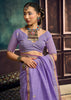 Lavender Purple Woven Cotton Silk Saree