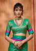 Medium Green Woven Banarasi Silk Saree