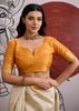 Mustard Border Ivory Woven Banarasi Silk Saree