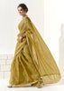 Herbal Green Designer Organza Tissue Silk Saree