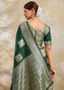 Forest Green Woven Banarasi Silk Saree