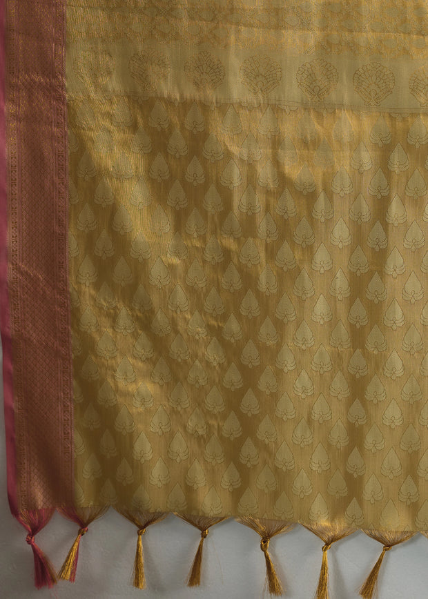 Sunny Yellow Woven Kanjivaram Silk Saree