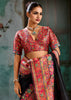 Black Woven Cotton Kashmiri Jamewar Saree