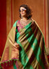 Green Purple Woven Banarasi Silk Saree
