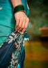 Peacock Blue Heavy Embroidered Designer Silk Saree With contrast Blouse
