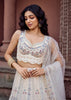 Pearl White Embroidered Bridal Lehenga