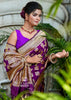 Immortal Blooms: Banarasi Silk Saree with Meenakari Floral Motifs in the Shades of Purple (7644367225025) (7708040396993)