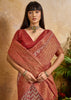 Earth Red Printed Patola Silk Saree
