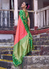 Peach Pink Woven Banarasi Silk Saree