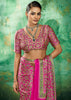 Pink Printed Satin Silk Saree