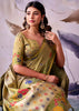 Olive Green Woven Tissue Silk Saree