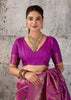 Magenta Purple Woven Kanjivaram Silk Saree