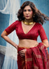 Red Woven Munga Cotton Saree