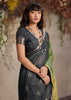 Black And Green Woven Cotton Silk Saree