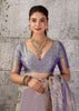 Pastel Voilet Woven Kanjivaram Silk Saree