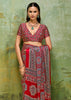 Red Printed Satin Silk Saree