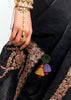 Jet Black Designer Embroidered Tissue Saree