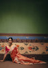 Rust Orange Embroidered Designer Saree