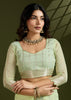 Gleam Green Woven Soft Silk Saree